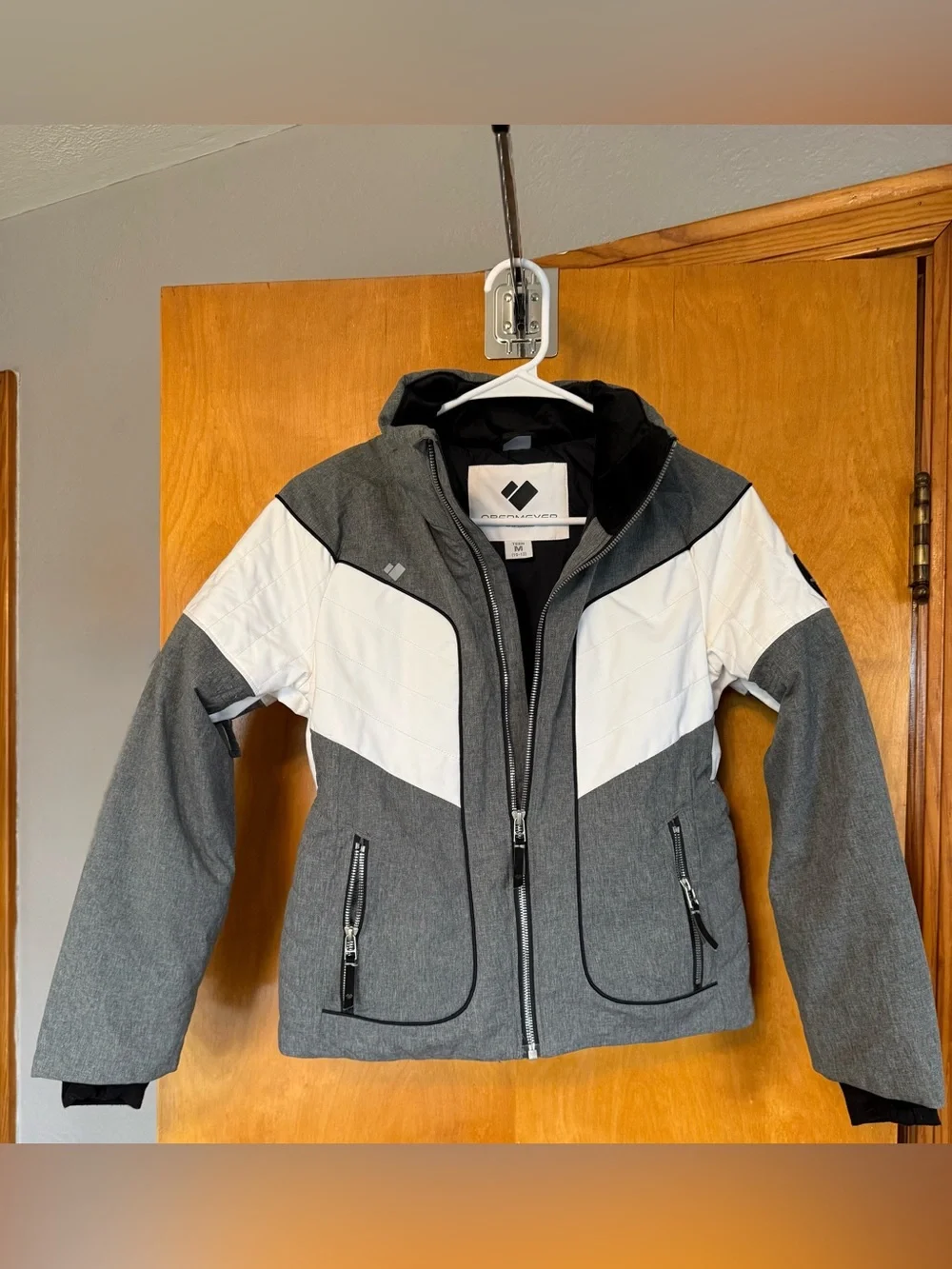 Obermeyer Girls' Rayla Jacket (Style #31064) - Two-Tone Gray Heather & White